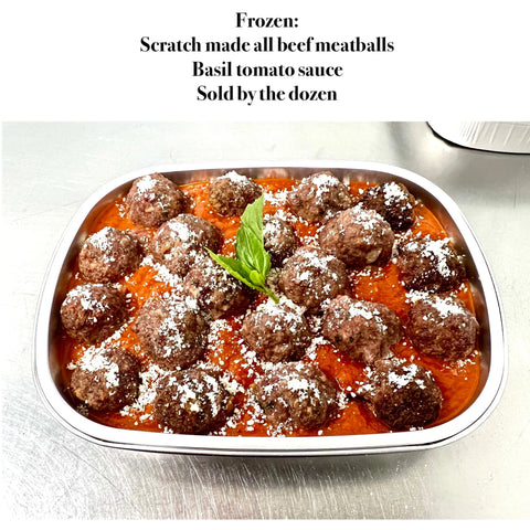 Beef Italian style meatballs and basil tomato sauce regular and GF