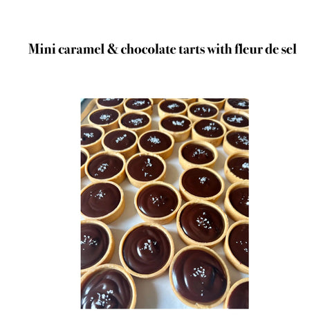 6 mini caramel & chocolate tarts with fleur de sel