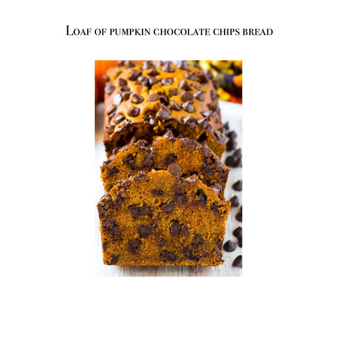 Loaf of pumpkin bread or pumpkin chocolate chips bread