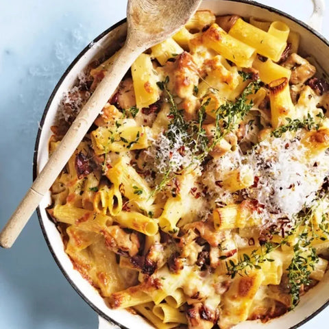 Chicken, Prosciutto & Fontina cheese baked rigatoni (GF option)