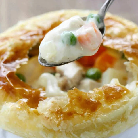 Double crust chicken pot pie (frozen)