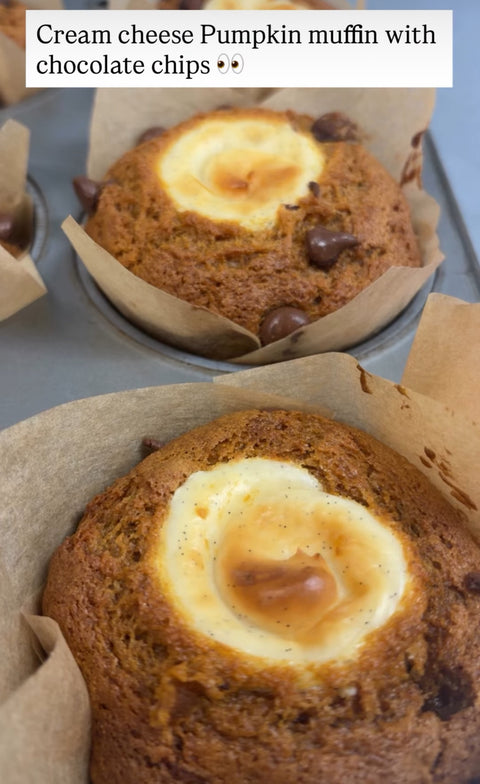 **NEW** Jumbo cream cheese filled pumpkin muffin
