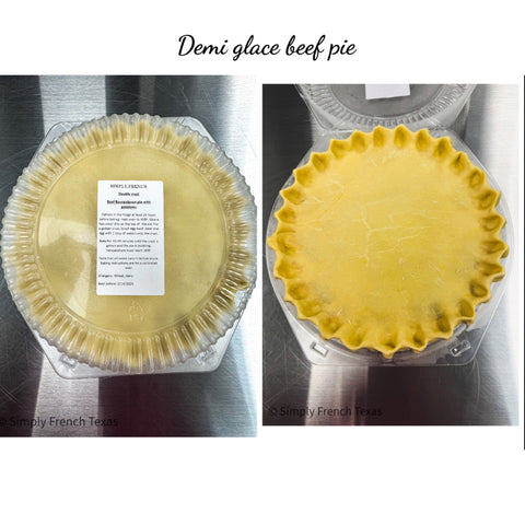 NEW Double crust Demi glace beef pie (frozen)