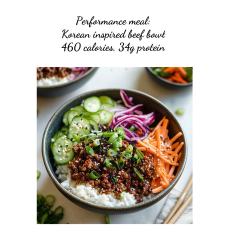 **NEW** 
Performance meal: Korean style beef bowl