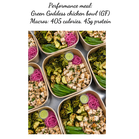 **NEW** 
Performance meal: Green Goddess chicken bowl (GF)