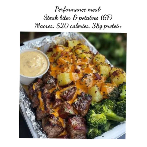 **NEW** 
Performance meal: Steak bites & potato bowl (GF)