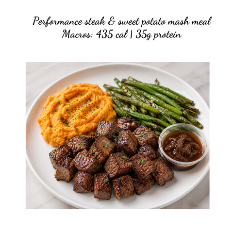 ***NEW** Performance Steak trio & sweet potato mash bowl (GF)