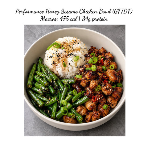 **NEW** Performance Honey Sesame Chicken bowl (GF/DF)