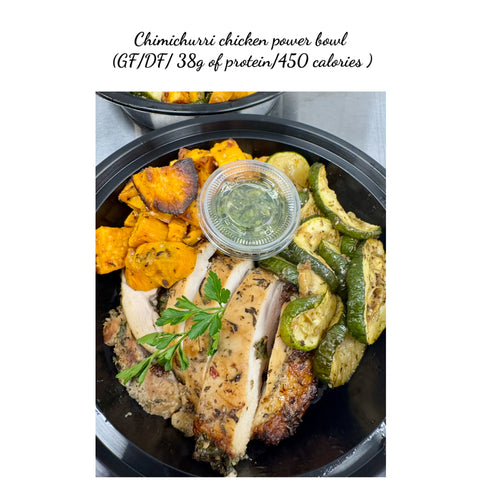 Chimichurri chicken power bowl (GF/ dairy free/ high protein/ low cal)