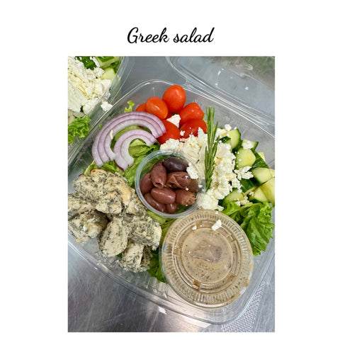 Grilled chicken or shrimp Greek salad