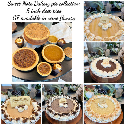 Sweet Note Bakery individual pie collection (GF available in some flavors)