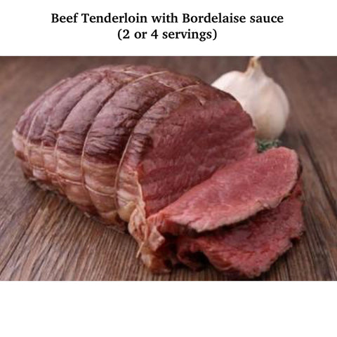 Sous vide beef tenderloin with Bordelaise sauce (GF)